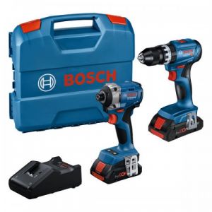 Bosch PROFESSIONAL Set de 2 outils 18 V : GSB + GDR + 2 x 4,0Ah + GAL 0615A50069