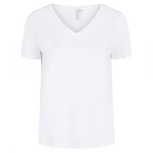 Pieces T-shirt Mache Courte Col En V Penny XL Bright White