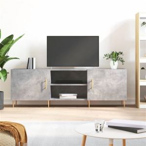VidaXL Meuble TV?Banc TV gris béton 150x30x50 cm bois d'ingénierie - Gris
