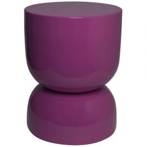 Table d'appoint. bout de canap&eacute;. table de chevet en m&eacute;tal effet glassy violet Madi &Oslash;32 x H 42cm