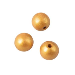 Rayher Boules en bois percées ø 12 mm 25 pcs Doré mat