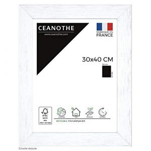 Brio Cadre Photo Karma Blanc 30x40 cm, Bois reconstitu&eacute; - Marque fran&ccedil;aise