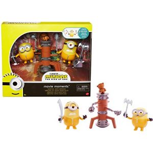Mattel Minions figurines articulées Stuart, Bob et les arts martiaux pour rejouer les scènes du film, jouet sonore pour enfant, GMF17