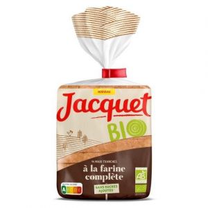 Jacquet Pain de mie &agrave; la farine compl&egrave;te sans sucres ajout&eacute;s, biologique