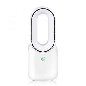 Ventilateur sans pale Lifetime Air - Ventilateur silencieux à trois vitesses - Ventilateur de bureau sans fil - Ventilateur de table avec éclairage d'ambiance LED - Rechargeable par USB-C - Design compact - 5W - Blanc