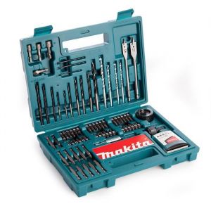 Makita Coffret de 100 accessoires pour perçage vissage B-53811 - 73 embouts, 19 forets , 2 scies cloches en acier carbone, 3 clés à douille