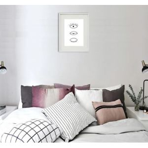 Shot Cadre Photo Yeux 30x40cm avec P e Partout Tableau Bois Verre (BLANC)