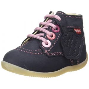 Kickers BONZIP-2, Plat Oxford Bébé Fille, Marine Rose, 21 EU