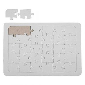 Creotime 2 puzzles à décorer blancs 30 pièces 15 x 21 cm