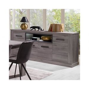 Image de Buffet 220 cm couleur c ne clair PHILADELPHIA Gris L 218,1 x P 50 x H 94 cm