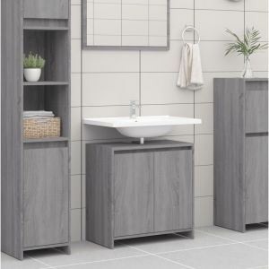 VidaXL Armoire de bain Sonoma gris 60x33x61 cm Bois d'ing&eacute;nierie