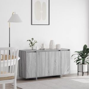 VidaXL Buffet Sonoma gris 135 x 41 x 69 cm Bois d'ingénierie