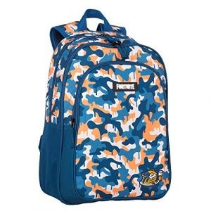 Sac &agrave; dos &eacute;cole Fortnite Blue Camo - deux poches principales et poche avant - adaptable aux chariots - int&eacute;rieur doubl&eacute; - bretelles et dos rembourr&eacute;s - 42x32x20 cm - Toybags