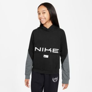 Nike Sweat à Capuche Dri-FIT Multi Fleece Pullover - Noir/Gris/Blanc Enfant, pointure S: 128-137 cm - ['Noir'] - Taille S: 128-137 cm