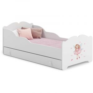 Lit enfant ANNA +SZU avec tiroir de rangement 140x70 Fée avec matelas