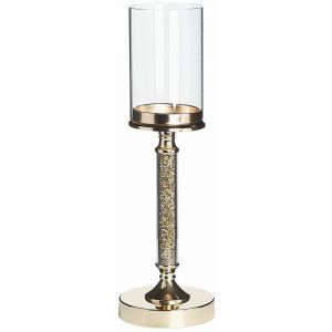 Beliani Bougeoir à pied doré 41 cm ABBEVILLE