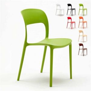 AHD Amazing Home Design - Chaise salle &agrave; manger bar restaurant en polypropyl&egrave;ne color&eacute; design Restaurant, Couleur: Vert