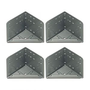 Secotec vas203 Équerre pour coin de lit en acier gris argenté, lot de 4, 115 x 115 x 133 mm, 4