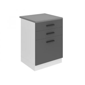 Meuble Cuisine Bas avec Plan de Travail sdsz i Meubles de Cuisine - Taille: 51,6 x 60 x 85 cm i Petit Meuble Cuisine - 2 Tiroirs, 1 Porte i Couleur :