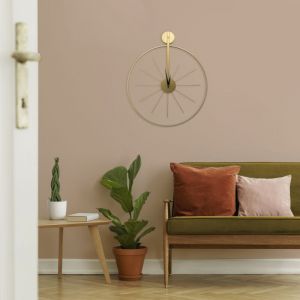 Horloge murale ronde 55 x 65cm Or