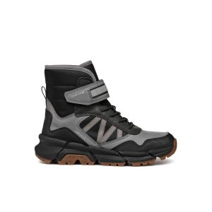 Geox J FLEXYPER Plus Boy Botte de Neige, Grey/Black, 39 EU