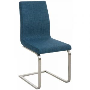 CLP Chaise Cantilever Belfort en Tissu avec Piètement Luge en Métal, Bleu