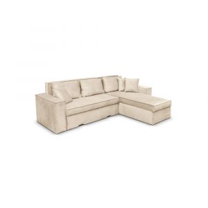 Loungitude Canapé d'angle réversible et convertible avec coffre - Beige