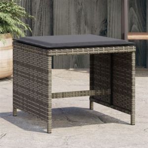 VidaXL Tabourets de jardin avec coussins lot de 4 gris résine tressée