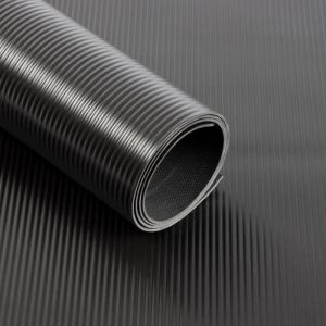 Tapis en caoutchouc Strips Noir 120 x 100 cm