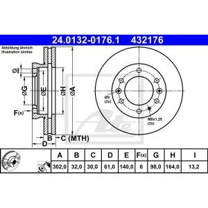 ATE Jeu de 2 disques de frein 24.0132-0176.1