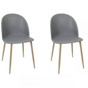 Altobuy MADDY Lot de 2 Chaises Scandinaves Grises