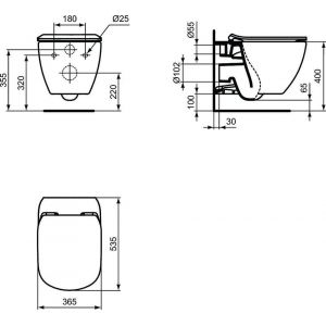 Image de Villeroy & Boch Pack wc Bâti-support + Cuvette Ideal Standard tesi AquaBlade sans bride fixations invisibles + Plaque blanche (ViConnectTesi-2)