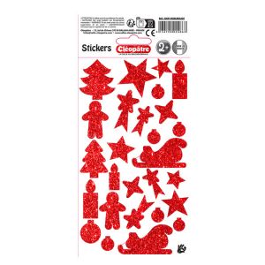 Cleopatre Stickers de Noël Rouge 27 pcs