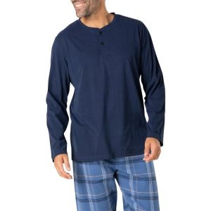 Eminence Flanelle LP17 Ensemble de Pijama, Marine/Beige/Bleu, XXL Homme