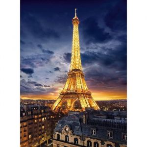 Clementoni Puzzle Adulte Vue Sur Paris Et La Tour Eiffel Illuminee - 1000 Pieces - Collection Monument De France