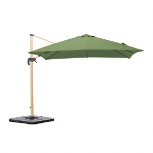 Image de Oviala Parasol déporté inclinable carré mât effet bois (3 x 3m) - 250g/m²