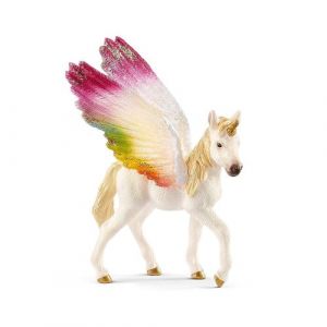 Schleich Figurine Licorne ailée arc-en-ciel poulain