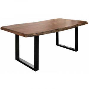Table &agrave; manger 180x90 Acacia laqu&eacute; Bois naturel / Anthracite laqu&eacute; freeform 5 - natur