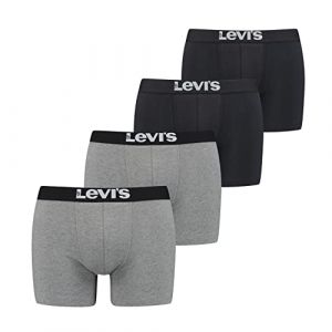 Levi's Boxer sous-vêtement, Durable Noir/Gris, S (Lot de 4) Hommes
