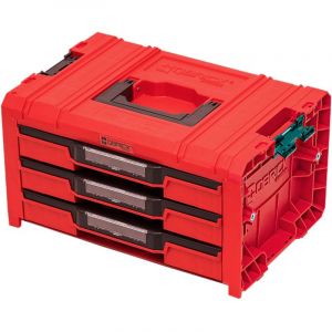 QBRICK SYSTEM Malette Outils Boîtes à Outils Valise PRO Drawer 3 Toolbox 2.0 Expert RED Ultra HD Rouge 460 x 320 x 260 mm