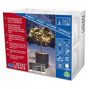 Konstsmide 6611-117 Guirlande d'Eclairage Extérieur 80 Micro LEDs Soudées Étanches 24 V Blanc Chaud Câble Noir Doux