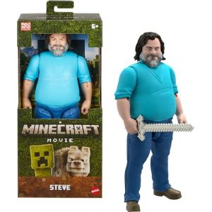 Mattel Minecraft Figurine articulée Steve de 30 cm à collectionner inspirée de "Minecraft : Le Film", JGG67