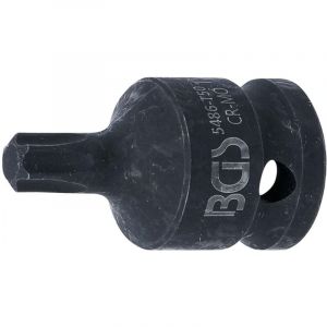 BGS Technic Douilles embouts 1/2 impact a chocs torx court de t20 a t70 - dimensions : torx-t50-choc