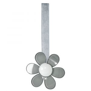 Embrasse &agrave; rideaux aimant&eacute;e, Fleur gris