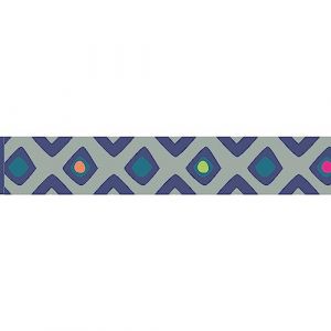 Plage Frise adhésive décorative 5 cm x 300 cm, Losanges Multicolores, Trait Graphique Violet, Gris