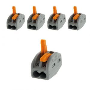 Wago Sachet de 5 bornes 2 entr&eacute;es s&eacute;rie 222