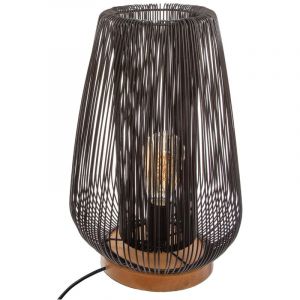 Image de Atmosphera Lampe à poser en métal filaire - E27 - 40 W - H. 40,5 cm - Noir