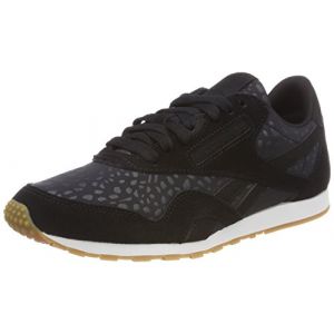 Reebok Classic Nylon Slim Text Lux, Sneakers Basses Femme, Noir