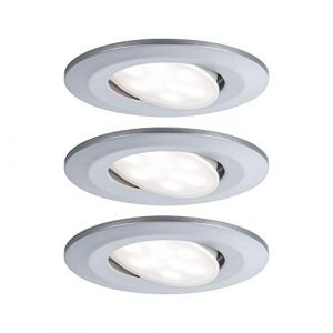 Paulmann 99933 Calla Spot LED encastrable rond avec 3 x 6,5 W IP65 &agrave; intensit&eacute; variable Chrom&eacute; mat 4000 K