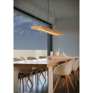 Trio Suspension LED Brad en bois